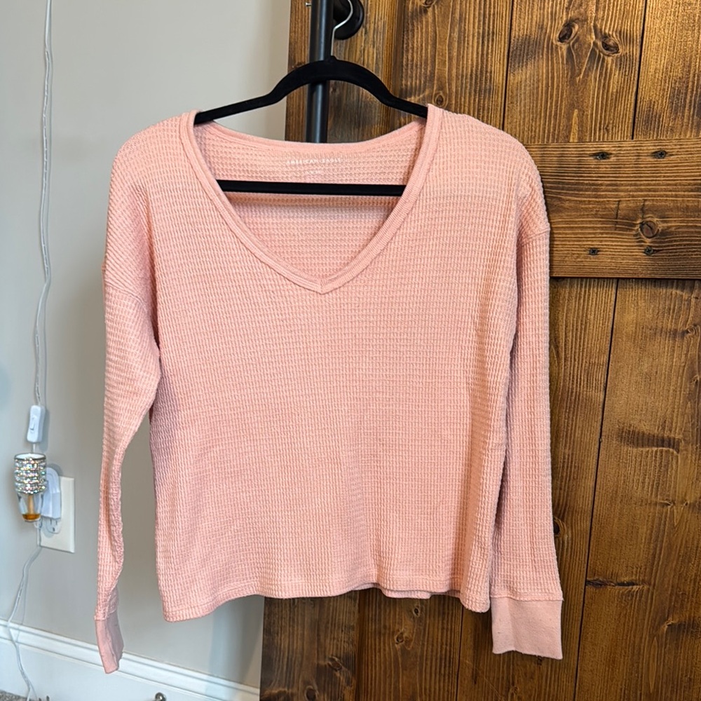Women's Pink V-Neck Top